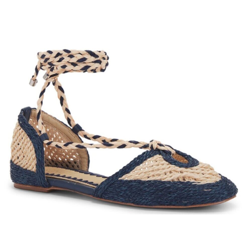 Schutz Jessel Flat in Perla, Nautico & Blue EUC 7.5